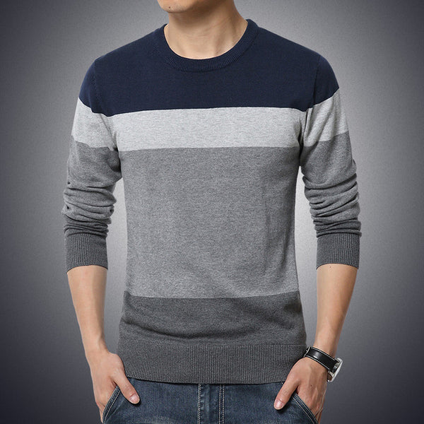 O-Neck Striped Slim Fit Sweater